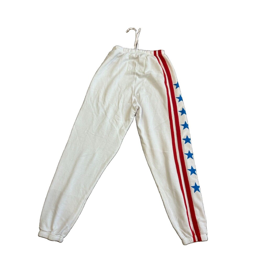 Aviator Nation Stars And Stripe white Sweatpants Patriotic USA Red White Blue - Picture 6 of 6